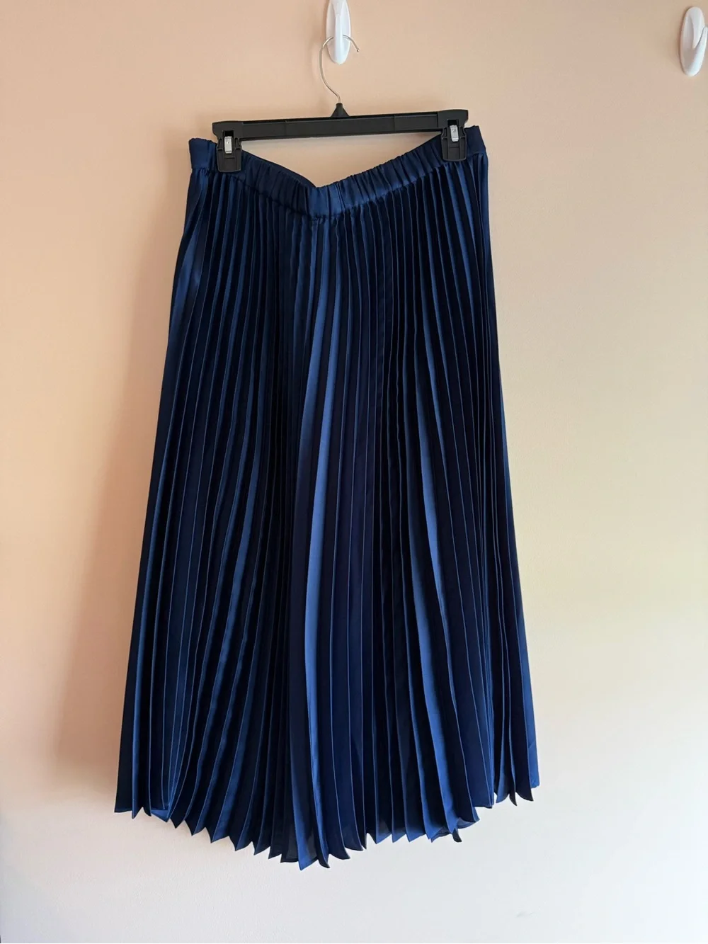 J. Crew Navy Pleated Midi Skirt
